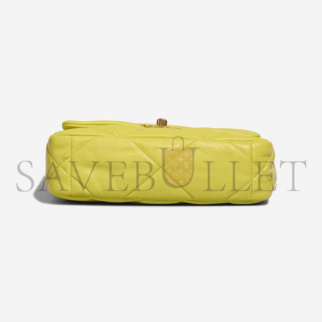 Ch*el 19 flap bag lamb lime yellow as1160 (26*16*9cm)